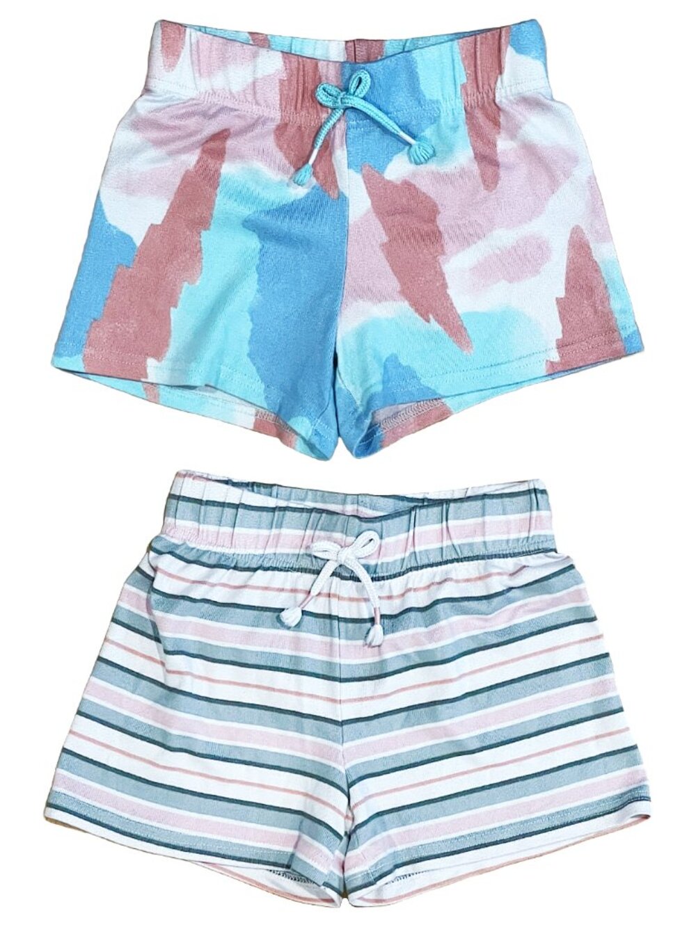 Girls Pajama Shorts 2-Pack Size S 6-6X Wonder Nation Striped Print